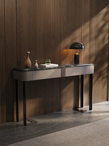 Light Luxury Console Tables Simple Modern Living Room Entrance Side View Table High-End Natural Marble Entrance Cabinet
