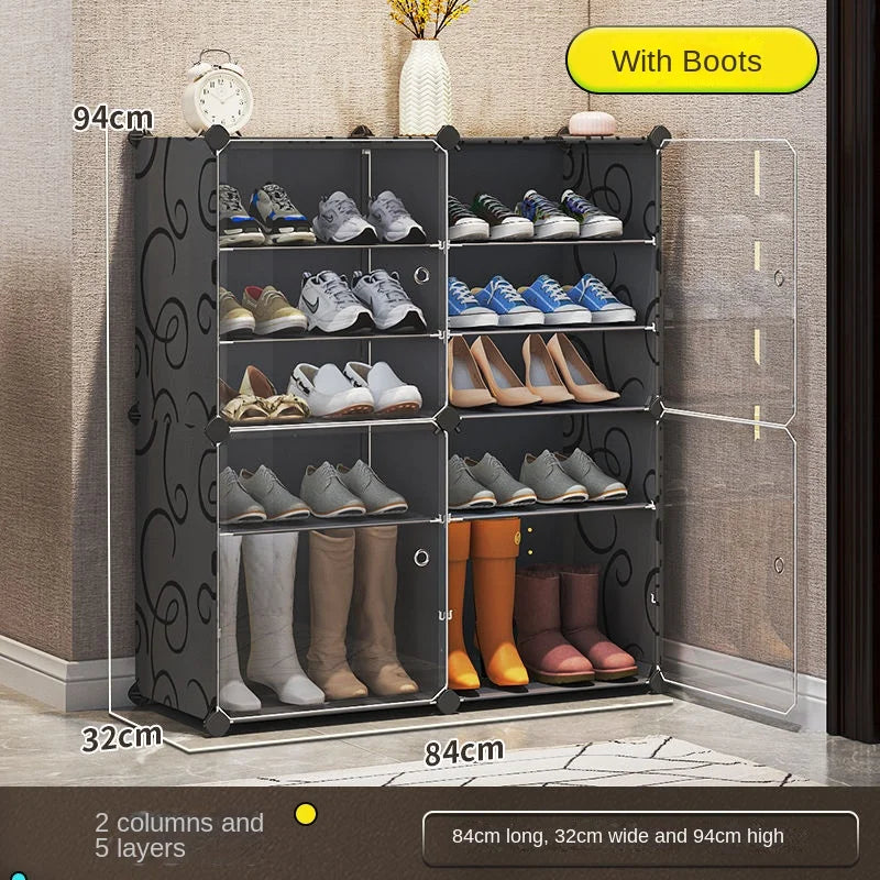 Shoe Rack Cabinets Shelf Shoes Storage Organizer Cupboards Furniture Hallway Entrance Multiple Layer Dustproof Cover Transparent