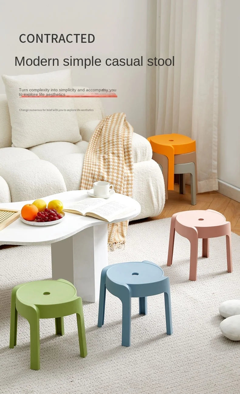 Dining Chairs Thickening Backrest Nordic Chair Plastic Stool Rotundity Stackable Modern Furniture Nordic Chair