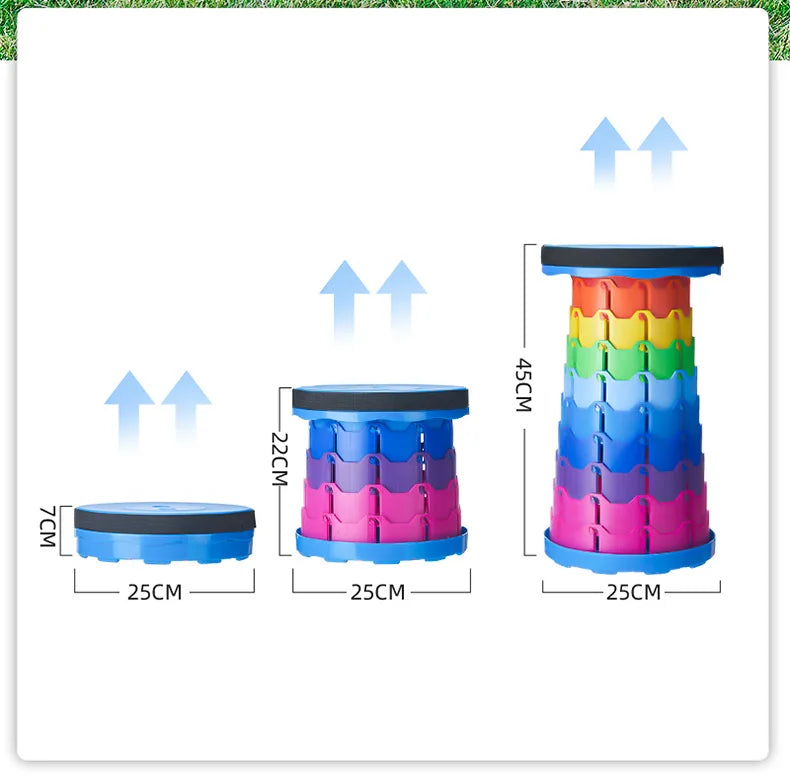 Portable Folding Stool Lightweight Plastic Subway Queuing Chair And Outdoor Camping Fishing with Carry Bag Telescopic Stool