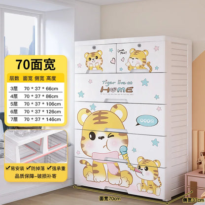 78 wide thickened plastic drawer storage cabinet, baby children's wardrobe, toys, multi-layer storage cabinet, chest of drawers