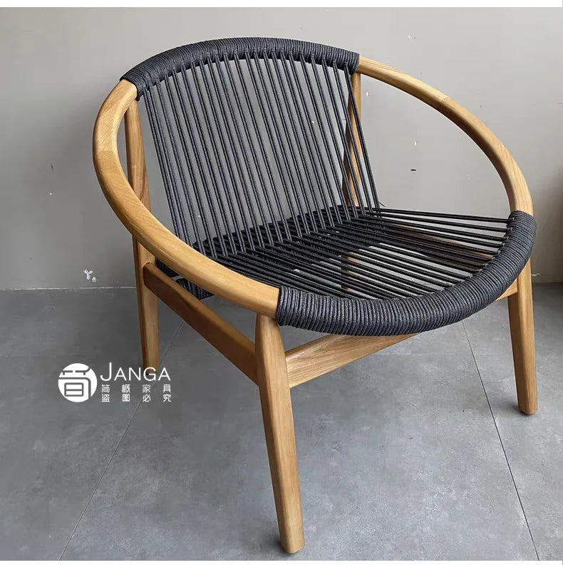 Garden 3 Piece Woven Rope Patio Furniture Set with Cushions, All Weather Patio Conversation Bistro Set Outdoor Table and Chairs