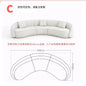 yj Sili Style Living Room Modern Light Luxury Italian Minimalist Shaped Curved Lambswool Fabric Sofa