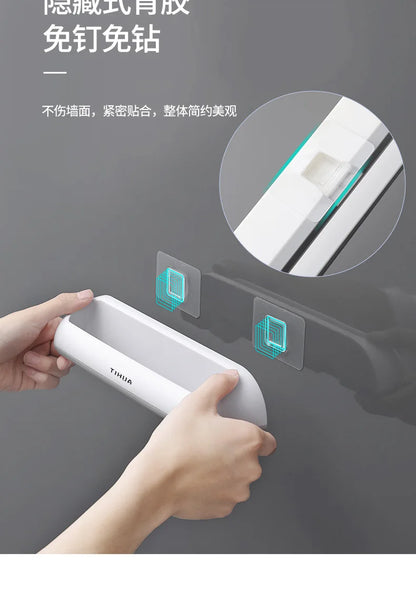 Hand Towel Bar Self Adhesive Wall Mounted Bathroom Towel Holder Kitchen Dishcloth Storage Rod ABS Material