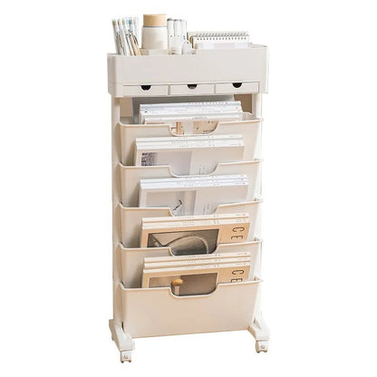 Classroom Desk Storage Shelf Sub-study Movable Large-capacity Bookshelf Children's Room Book Storage Artifact