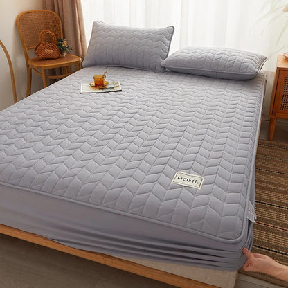 Cotton Thicken Quilted Mattress Cover Anti-bacterial Mattress Protector Topper Pad Soft Fitted Sheet Not Including Pillowcase