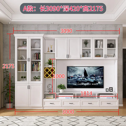 Nordic Living Room Overall TV Cabinet Unit Wall Background Wall Cabinet Modern Minimalist Small Apartment
