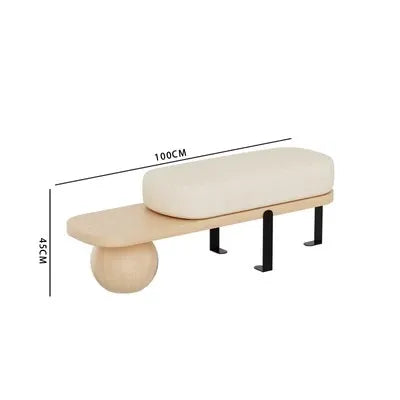 Nordic Solid Wood Shoe Stool Creative Wool Sofa Doorway Senior Sense Cloakroom Living Room Porch Household Fitting Rest Bench