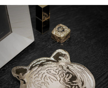 Nordic Metal Storage Tray Light Luxury Tiger Head Shape Jewelry Organizer Dresser Simplicity Aromatherapy Trays Home Decoration