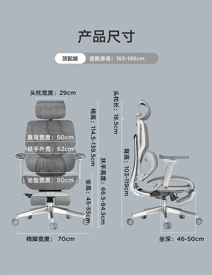 Black and white tone E3 three-zone waist protection ergonomic chair office computer chair
