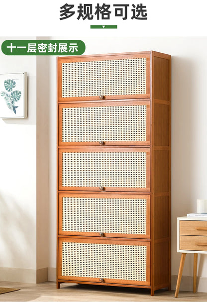 Wooden Horse Man Shoe Rack Shoe Cabinet Home Door outside Simple Storage Dormitory Economical Indoor Beautiful Bedroom Dustproof