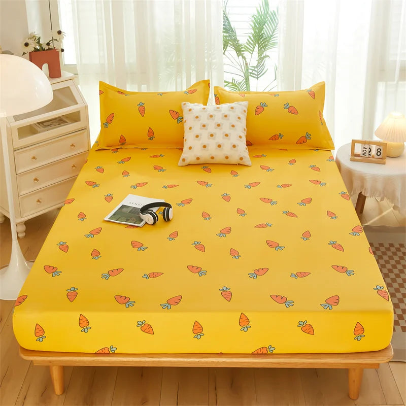 Yaapeet Home Textile Cartoon Blue Whale Bedding Fitted Sheet King Queen Single Size Boy Girl Kid Bed Mattress Cover Protector