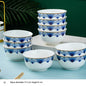 10pcs/set Chinese Dining Room Ceramic Tableware  4.5*inch Deep Jingdezhen Bone China Porcelain Dinnerware Rice bowl ceramic bowl