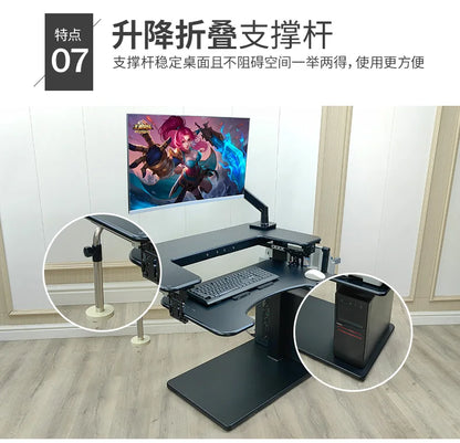 Cross bed computer desk, laptop desktop computer desk, bedside table, lifting table, lazy table, cockpit suspension bracket