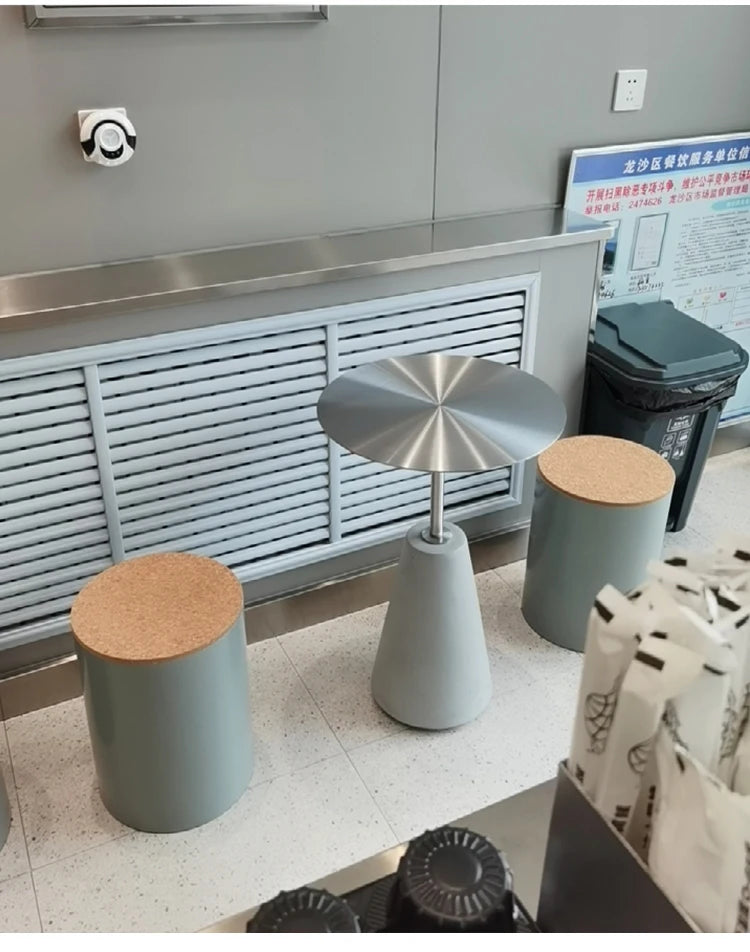 Milk Tea Shop Cement Side Table Simple Modern Concrete Side Table Designer Living Room Nordic Heytea Coffee Shop Round Table