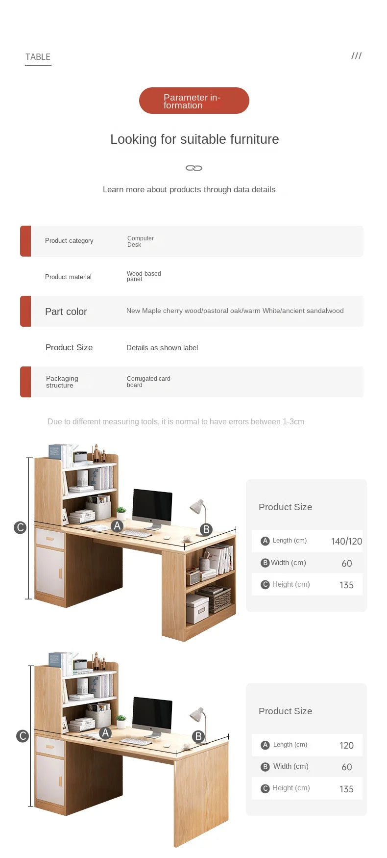 Rental table home bookshelf desk integrated desktop computer desk student study desk corner writing desk combination