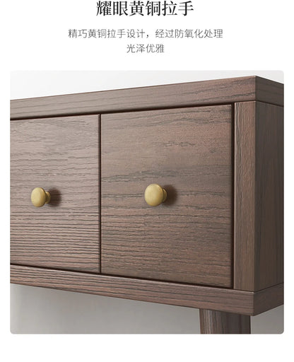 Qf Modern Minimalist Solid Wood Dresser Desk Integrated Mirror Foldable Makeup Table