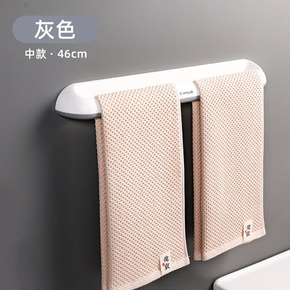 Hand Towel Bar Self Adhesive Wall Mounted Bathroom Towel Holder Kitchen Dishcloth Storage Rod ABS Material