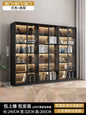 Glass door, light luxury bookcase, living room, floor to wall, dustproof bookcase, bookshelf