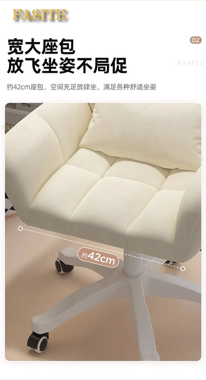 Comfortable and long-lasting computer chair, home backrest, study desk chair, girl bedroom makeup chair