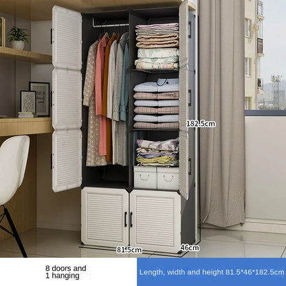 Simplicity Household Bedroom Dustproof Clothes Cabinets For Plastic Assemble Storage Rack Foldable Multilayer Wardrobe Furniture