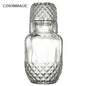 550ml Diamond Bedside Water Carafe and Glass Set for Bedroom Nightstand Vintage Night Water Pitcher with Tumbler Cup for Juice