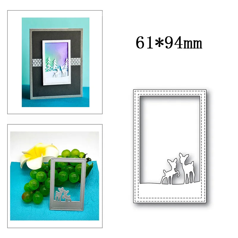 New Hot Selling Christmas Rectangle Frame Series Metal Cutting Die Scrap Book Stamps/photo Albums Decorative Embossed Diy Handma