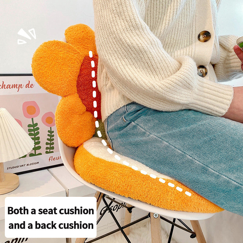 Ins Cute Tulip Sun Flower Seat Back Cushion Living Room Sofa Decorative Throw Pillow Soft Office Chair Cushion Home Decor Pillow