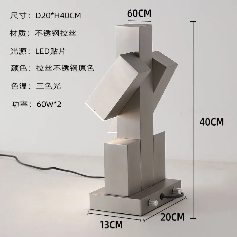 Interstellar Robot Middle-Ancient Bauhaus Metal Atmosphere Table Lamp Decoration Model Room Living Room Study Creative