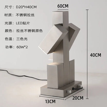 Interstellar Robot Middle-Ancient Bauhaus Metal Atmosphere Table Lamp Decoration Model Room Living Room Study Creative