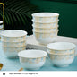 10pcs/set Chinese Dining Room Ceramic Tableware  4.5*inch Deep Jingdezhen Bone China Porcelain Dinnerware Rice bowl ceramic bowl