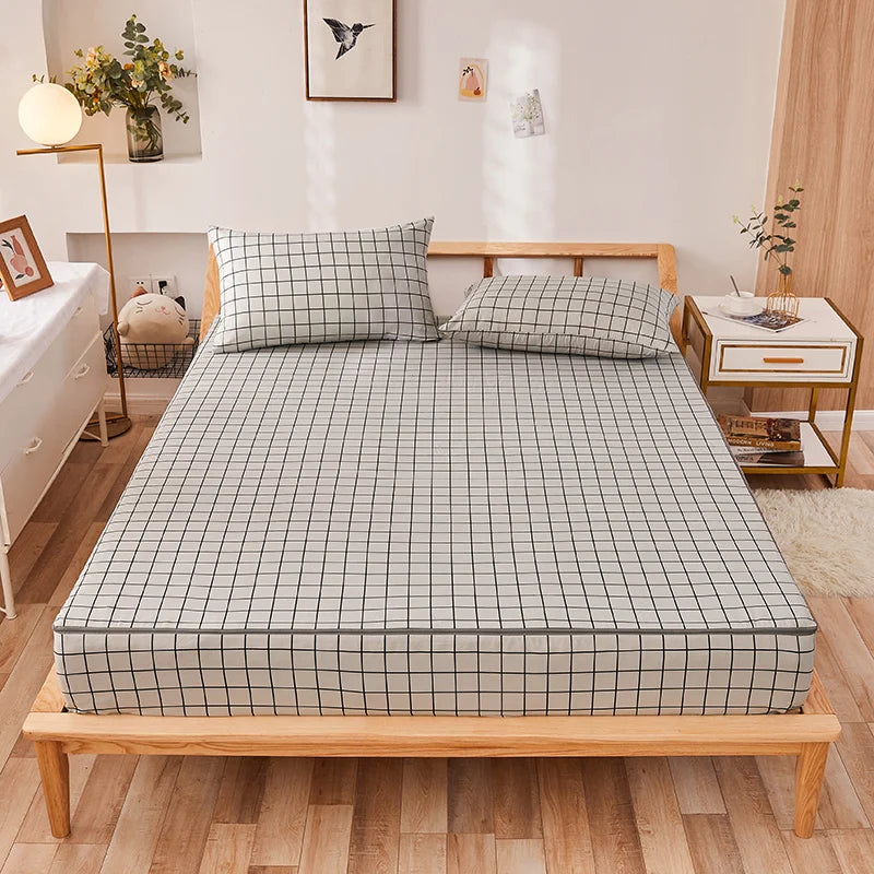 Zipper Detachable Mattress Protector, Kawaii Printed Six-sided Fully Enclosed Dust Cover, Double Single Tatami Bed Cover 160x200