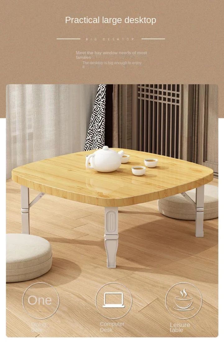 Furniture For Home Folding Household Small Tea Coffee Square Tables Simple Dining Carpet Tatami Bed Desk Balcony Computer Table