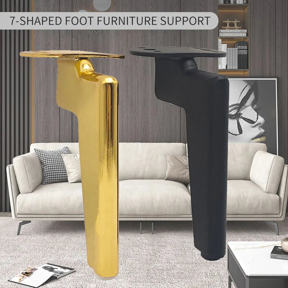 12-18cm 4pcs Furniture Legs Metal Black Gold Coffee Table Foot Sofa Desk Bed Dressers TV Bathroom Furniture Replacement Foot