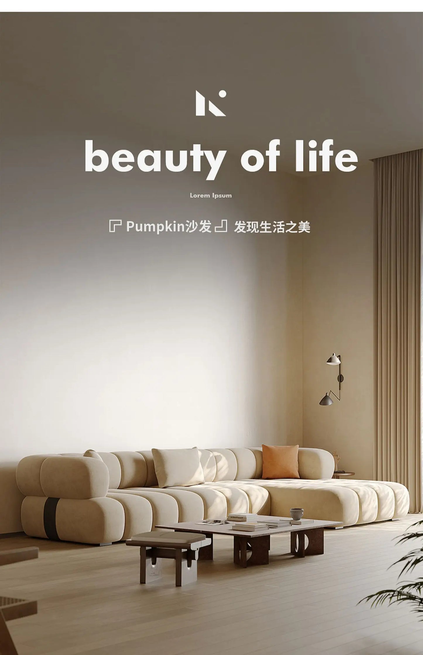 Fabric Sofa Creative Living Room Corner Large Apartment Home