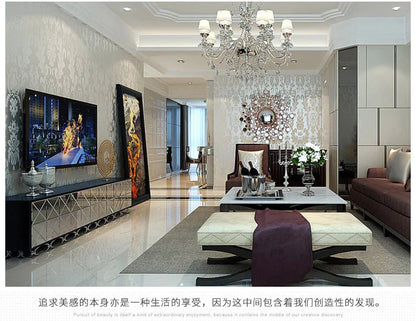 Creative fashion mirror TV cabinet Glass TV cabinet simple neo-classical post-modern mirror furniture