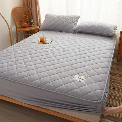 Cotton Thicken Quilted Mattress Cover Anti-bacterial Mattress Protector Topper Pad Soft Fitted Sheet Not Including Pillowcase
