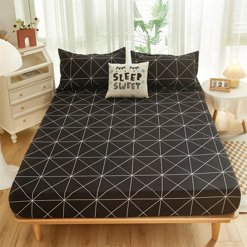 Yaapeet Home Textile Cartoon Blue Whale Bedding Fitted Sheet King Queen Single Size Boy Girl Kid Bed Mattress Cover Protector