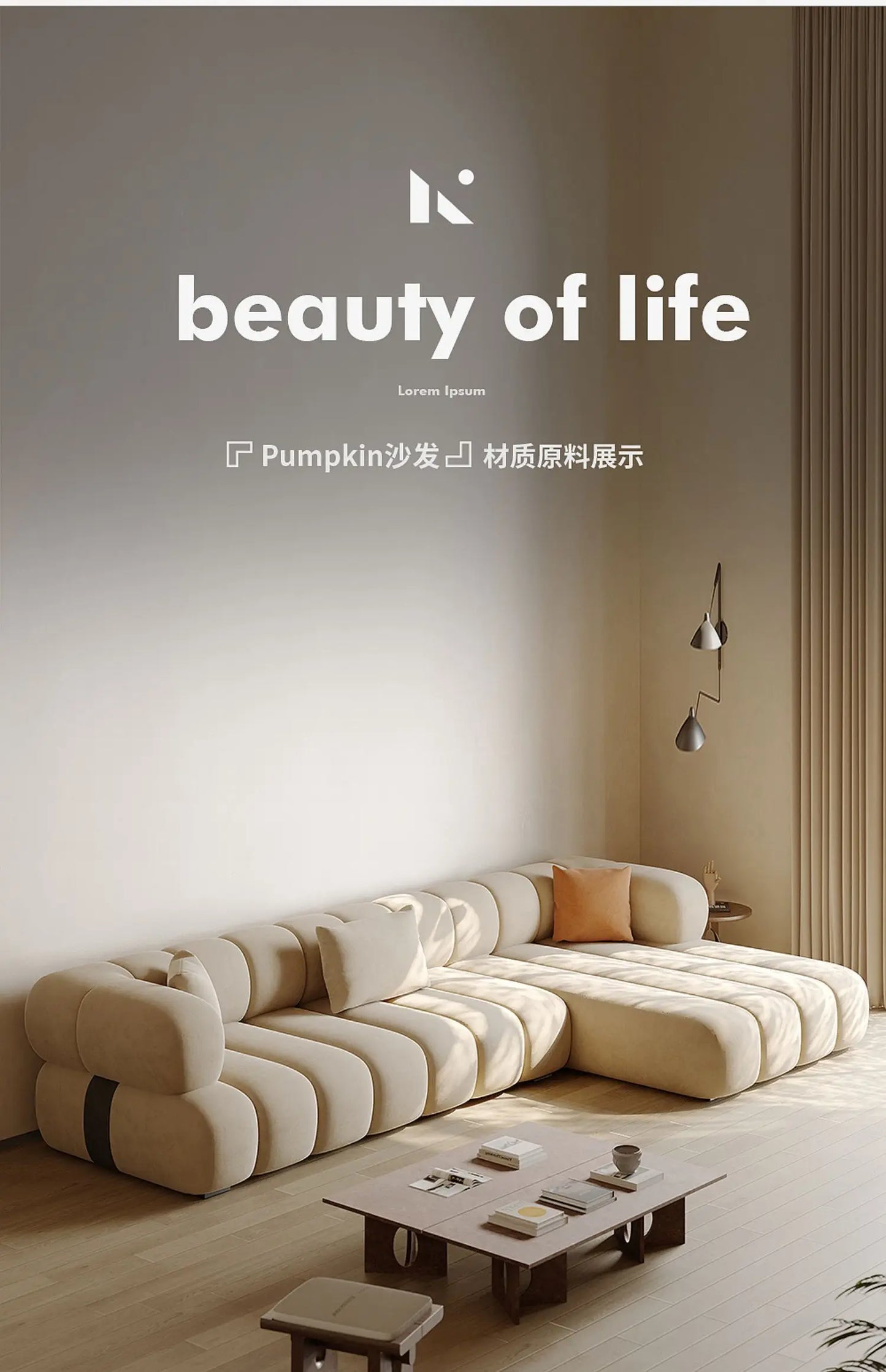 Fabric Sofa Creative Living Room Corner Large Apartment Home