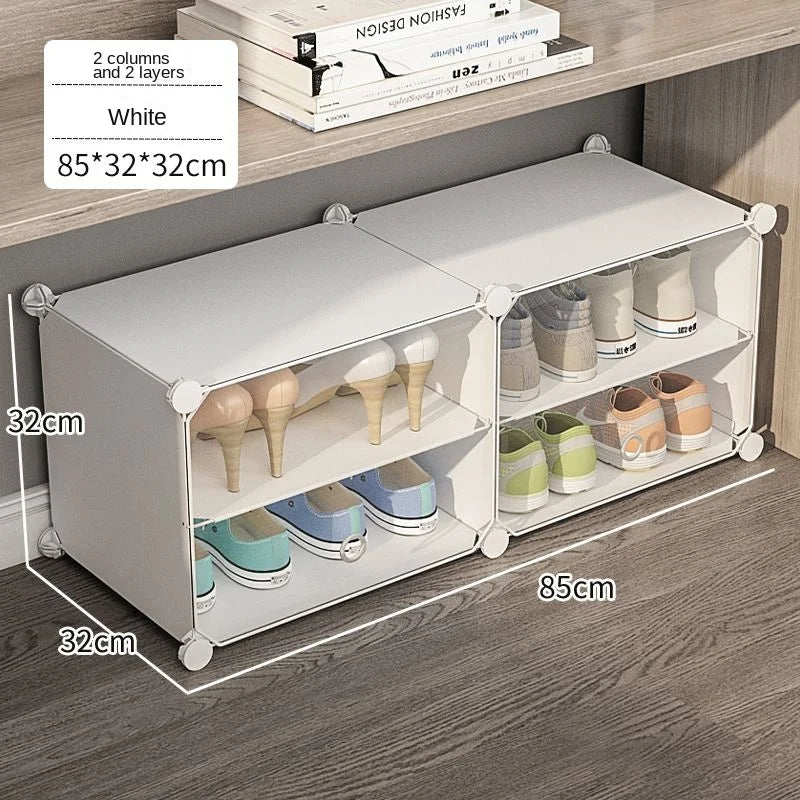 Small-Scale Foldable Cabinets For Home Living Room Multilayer Large Space Shelf Student Dormitory Dust Proof Shoe Storage Rack