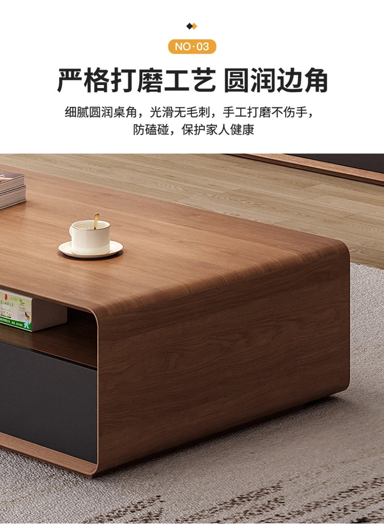 HYP Simple TV Cabinet Coffee Table Combination Nordic Set Modern Living Room Floor Cabinet Large and Small Apartment Type