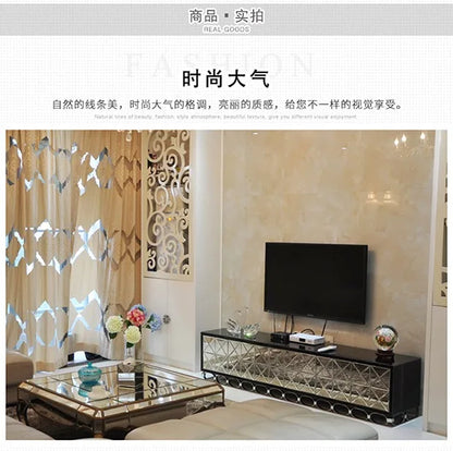 Creative fashion mirror TV cabinet Glass TV cabinet simple neo-classical post-modern mirror furniture