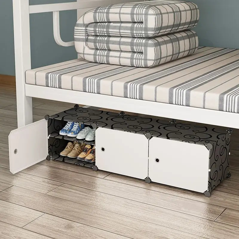 Small-Scale Foldable Cabinets For Home Living Room Multilayer Large Space Shelf Student Dormitory Dust Proof Shoe Storage Rack