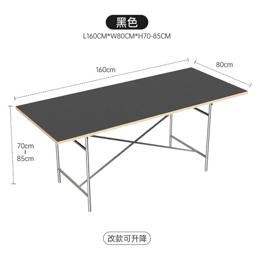 DPstudio vintage simple desk, stainless steel rectangular dining table, blogger, same conference table Bauhaus