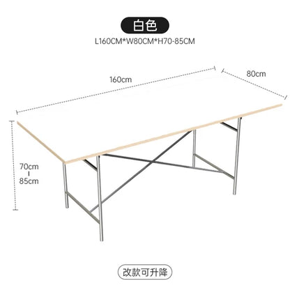 DPstudio vintage simple desk, stainless steel rectangular dining table, blogger, same conference table Bauhaus