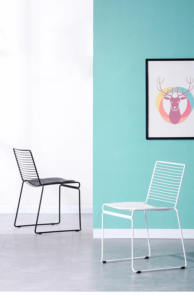 Nordic Dining Chair Modern Minimalist Creative Outdoor Iron Wire Personality Office Hollow Leisure Computer Chair Dropshipping