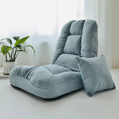 Folding Lounger Home Balcony Living Room Folding Chair Leisure Balcony Lazy Sofa Tatami With Pillow Modern Backrest Deck Chair