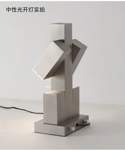 Interstellar Robot Middle-Ancient Bauhaus Metal Atmosphere Table Lamp Decoration Model Room Living Room Study Creative