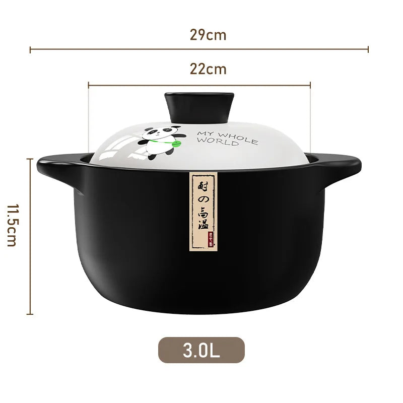 Chinese High Temperature Resistant Household Casserole Cooking Pot Cookware Set Ceramic Hot Pot Food Warmer 1-6L