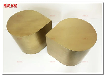 Fresh Four-Leaf Clover Tea Table Tear Drop Coffee Table Brushed Bronze Craft Adler Shaped Sofa Side Table